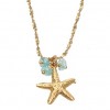 Aquamarine Bead and Starfish Pendant Necklace