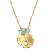 Aquamarine Bead and Sand Dollar Pendant Necklace
