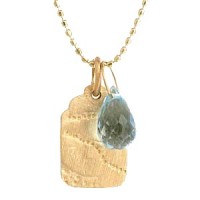 Page Sargisson Malika Tiny Tag Aquamarine Pendant Necklace - NG-MtinytagAquamarine-sargisson - Handmade Celebrity Fashion Jewelry :  necklace jewelry jewellery aquamarine