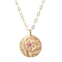 Page Sargisson Nora Circle Pink Sapphire Flower Necklace - Handmade Celebrity Jewelry - NG-Nflowps-sargisson : page sargisson necklace flower pink jewelry