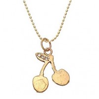 Page Sargisson Cherry Pendant Necklace Accented with Diamonds - NG-minicherryD2-sargisson - Handmade Celebrity Fashion Jewelry :  diamonds jewelry celebrity pendant