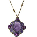 Etched Glass Flower Pendant