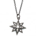 Oxidized Silver Cubic Zirconia Star Pendant Necklace Oxidized Silver Cubic Zirconia Star Pendant Necklace