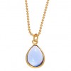 Aqua Blue Quartz Teardrop Pendant Necklace