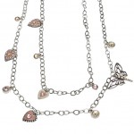 Dragonfly and Heart Charm Swarovski Crystal Necklace