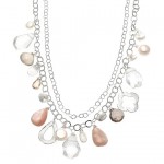 Fresh Water Pearl, Rock Crystal, Moonstone Necklace Fresh Water Pearl, Rock Crystal, Moonstone Necklace