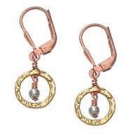 Wasabi by Jill Pearson Torio Circle Earrings Wrapped with Copper Wire - PA7962GGSGD-Wasabi - Handmade Celebrity Fashion Jewelry