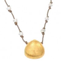 Wasabi by Jill Pearson Pachinko Gold Vermeil Brushed Pendant Silk Necklace - PC2249SSLGD-wasabi - Handmade Celebrity Fashion Jewelry :  celebrity pachinko blueluxe vermeil