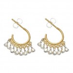 Pachinko Gold Vermeil Hoop Earrings with Sterling Silver Beads
