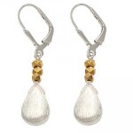 Pachinko Small Brushed Sterling Pear Charm Earring