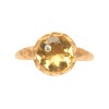 Citrine Ring With Diamond Inlaid Faceted Stone