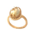 Citrine Rococo Lace Ring on Delicate Band