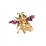 Gold Vermeil Honey Bee with Ruby Wings and Emerald Eyes Ring