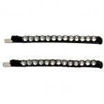 Small Black Diamond Crystal and Silk Bobbi Pin