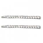 Small Clear Crystal and Silver Silk Bobbi Pins