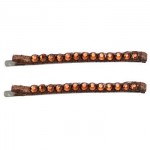 Small Smoke Topaz Crystal and Silk Bobbi Pins