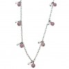 Tomei Lepidolite and Clear Quartz Dangle Necklace