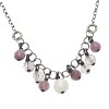 Tomei Cape Amethyst, Clear Quartz, and White Jade Dangle Necklace