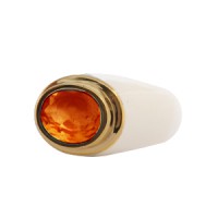 Isharya Oval Citrine White Resin Ring TM35 00 02 Isharya Handmade Celebrity Fashion Jewelry from blueluxe.com