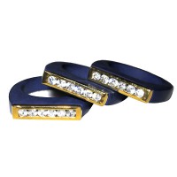 Isharya Blue Lapis Resin and Cubic Zirconia Stackable Rings TM62 06 02 Isharya Handmade Celebrity Fashion Jewelry from blueluxe.com