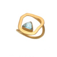 Urban Posh London Blue Topaz Box Shaped Delilah Ring - UR-9B2-urban posh - Handmade Celebrity Fashion Jewelry :  urban posh handmade london blue topaz box shaped delilah ring ur9b2urban posh