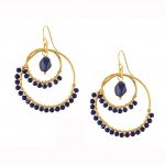 Asymmetrical Lapis Hoop Earrings