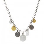 Gold and Silver Disc Charm Necklace