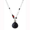 Black Onyx and Ruby Quartz Pendant