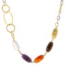 Amethyst, Carnelian, and Yellow Opal Stone Necklace
