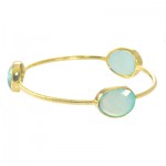 Seafoam Chalcedony Stack Bangle Bracelet