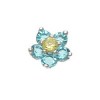 What is in Your Heart? Blue and Yellow CZ Flower