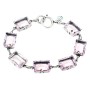 Light Amethyst Swarovski Crystal and Black Diamond Bracelet