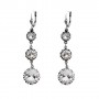 Clear Swarovski Crystal Triple Drop Earrings