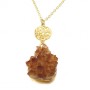 Citrine Drusy Disc Necklace