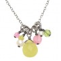 Amedame Olive Jade Pear Briolette and Multi Dangles Necklace