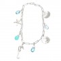 Sealife Charm Bracelet With Blue Topaz and Chalcedony Stones
