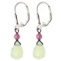 Ikebana Medium Serpentine Teardrop Briolette and Ruby Earring