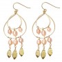 Pearl and Olive Topaz Earrings