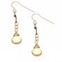 Citrine Wire Drop and Irish Linen Earrings