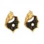 Gold Vermeil Onyx and Pearl Shell Earrings