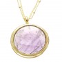 Amethyst Round Pendant Necklace