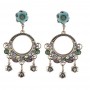 Hoop and Flower Drop Earrings