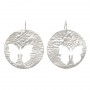 Papillon Butterfly Large Disc Sterling Silver Earrings