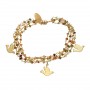 Petro Tourmaline Four Strand Bird Charm Bracelet
