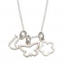 Fuwafuwa Tiny Matte Flower, Butterfly and Bird Charm Necklace
