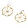 Clear Crystal Flower Hoop Earrings
