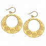 Flower Stamped Hoop Earrings