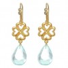 Ice Blue and Clear Cubic Zirconia  Heart Earrings