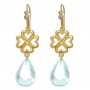 Ice Blue and Clear Cubic Zirconia  Heart Earrings