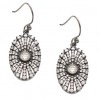 Cubic  Zirconia Oval Drop Earrings